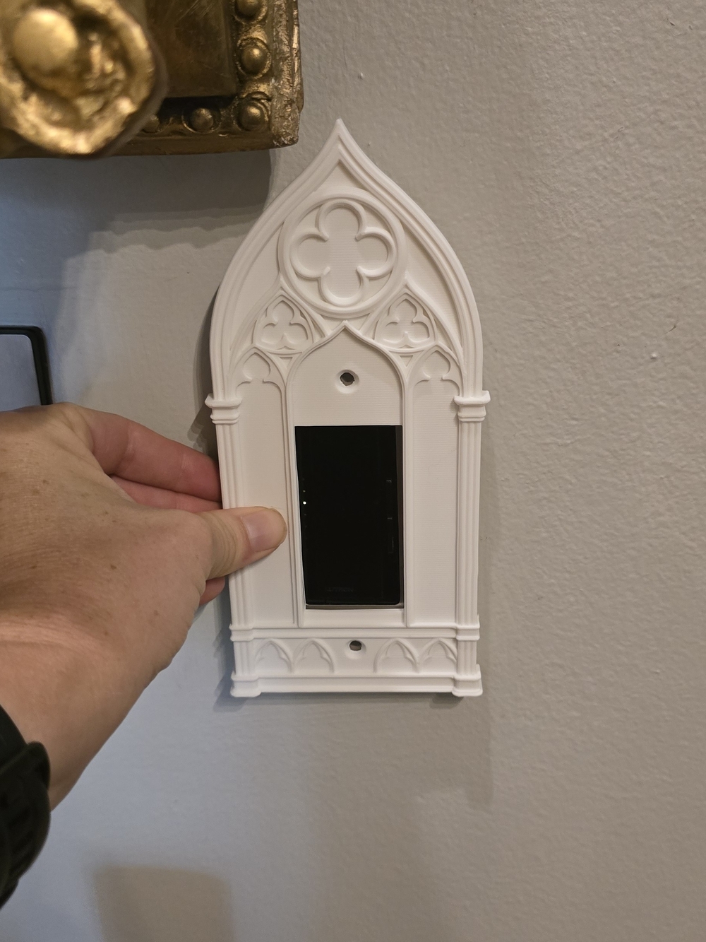 Gothic Arched Light Switch Wall Plate Cover - White